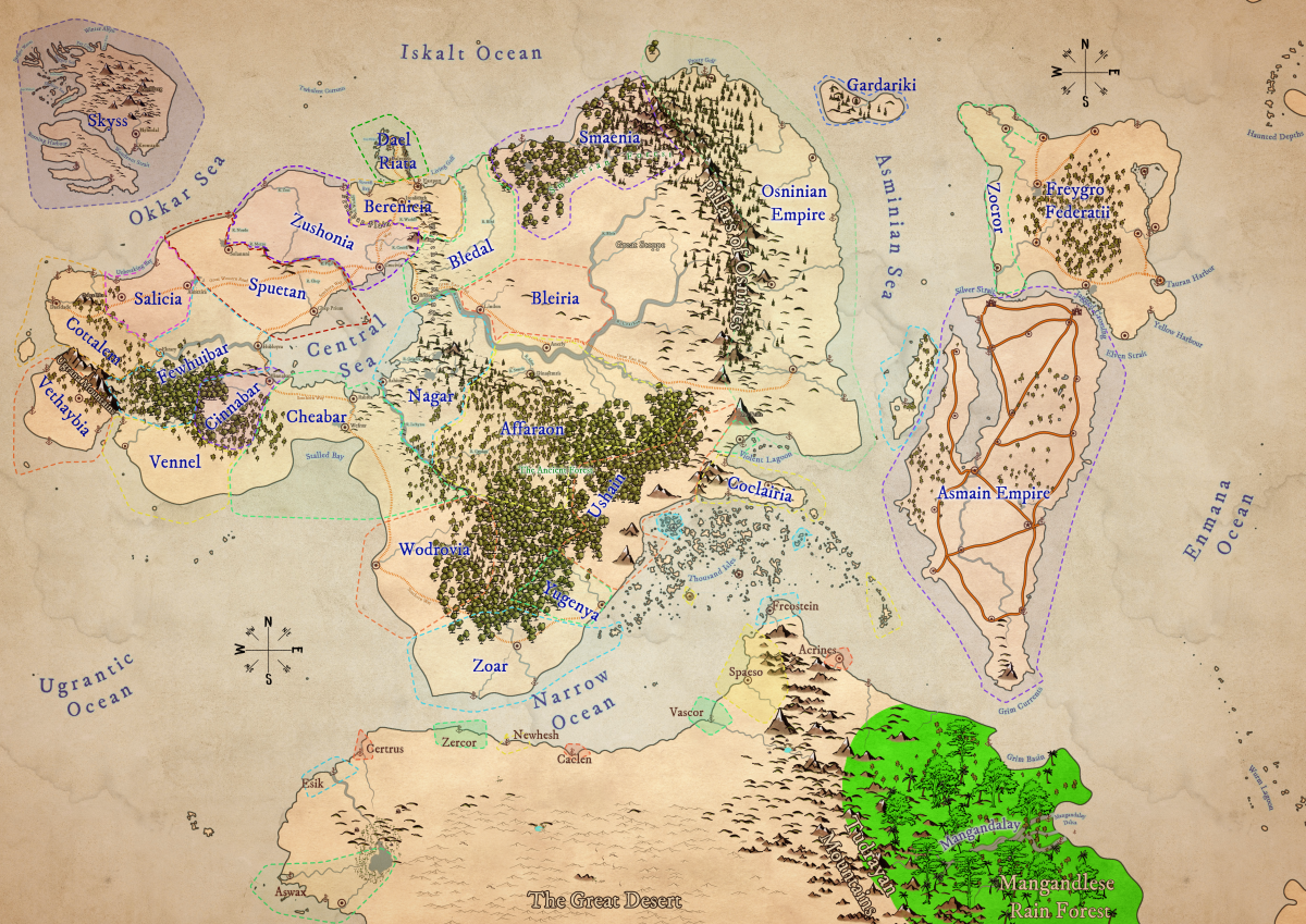 A map of the northern hemisphere, click for the detail (this is a huge map)